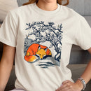 Sleeping Fox Under Cherry Blossoms Women's T-shirt