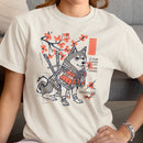 Samurai Shiba Inu Sakura Blossoms Women's T-shirt