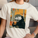 Otter Riding Subway Drinking Bubble Tea Women's T-shirt
