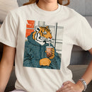 Tiger Hoodie Drinking Bubble Tea Women's T-shirt