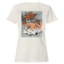 Sleeping Fox & Orange Flowers Art Women's T-shirt
