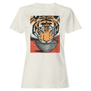 Tiger Drinking Ramen Bowl Illustration Women's T-shirt