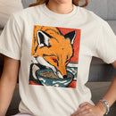 Kitsune Fox Eating Ramen Vintage Art Women's T-shirt