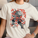 Samurai Panther Warrior Among Blossoms Women's T-shirt