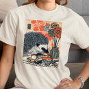 Hedgehog with Flowers & Sushi Art Women's T-shirt