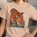 Vintage Tiger Eyeing Sushi Art Women's T-shirt