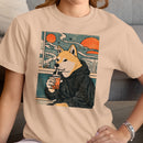 Shiba Inu Bubble Tea Sunset Chill Women's T-shirt
