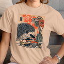 Hedgehog with Flowers and Sushi Art Women's T-shirt