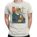 Tiger Drinking Bubble Tea Men's T-shirt
