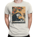 Otter Drinking Coffee Vintage Art Men's T-shirt