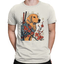 Samurai Dog Cherry Blossoms Men's T-shirt