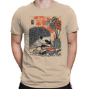 Hedgehog with Flowers and Sushi Men's T-shirt
