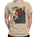 Retro Bear Drinking Iced Coffee Men's T-shirt