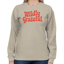 Wildly Grateful Retro Typography Women's Sweatshirt