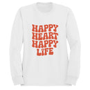 Women's Sweatshirt - Happy Heart Happy Life Retro Design
