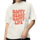 Women's T-shirt Happy Heart Happy Life Retro Design