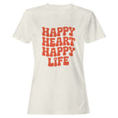 Women's T-shirt Happy Heart Happy Life Retro Design