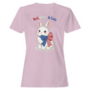 Women's T-shirt Red White & Cute Patriotic Bunny
