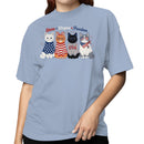 Stars Stripes Freedom Patriotic Cats Women's T-shirt
