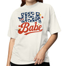 USA Babe Patriotic Daisy Butterfly Women's T-shirt