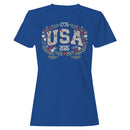 USA 1776 2026 Floral Patriotic Women's T-shirt