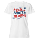 Women's Floral Patriotic T-shirt - Red White & Bloom