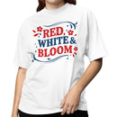 Women's Floral Patriotic T-shirt - Red White & Bloom