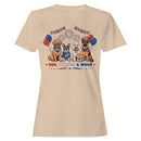 Patriotic Dogs Women's T-shirt with Red Stripes