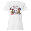 Patriotic Dogs Women's T-shirt with Red Stripes