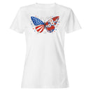 Women's Patriotic Butterfly Floral T-shirt
