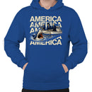 America Presidents Shark Fishing Men's Hoodie