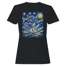 Penguin in Starry Night Women's T-shirt