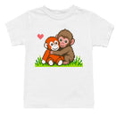 Youth's T-shirt with Pixel Monkey Stuffed Animal