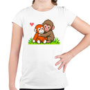 Youth's T-shirt with Pixel Monkey Stuffed Animal