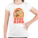 Stay Kind Cute Monkey Rainbow Youth T-shirt