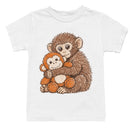 Youth's T-shirt with Cute Baby Monkey Plush Toy Design