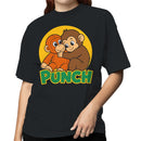 Punch Cartoon Monkey Hug Women's T-shirt