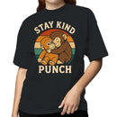 Stay Kind Punch Retro Monkey Hug Women's T-shirt