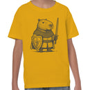 Capybara Knight Sword Shield Youth T-shirt