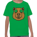Capybara Face Youth's T-shirt with Cucumber Eyes