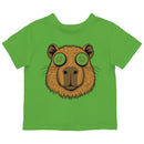 Capybara Face Toddler T-shirt with Cucumber Eyes