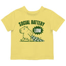Toddler's T-shirt - Social Battery Low Capybara Design