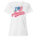 I Love America Patriotic Heart Women's T-shirt