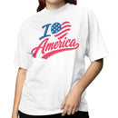 I Love America Patriotic Heart Women's T-shirt