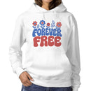 Forever Free Women's Hoodie - Retro Flower Typography