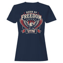Women's T-shirt Born of Freedom 1776 Patriotic Eagle