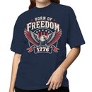 Women's T-shirt Born of Freedom 1776 Patriotic Eagle