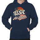 USA Retro Patriotic Sunset Men's Hoodie