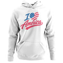 Men's Hoodie - I Love America Patriotic Heart Stars