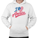 Men's Hoodie - I Love America Patriotic Heart Stars